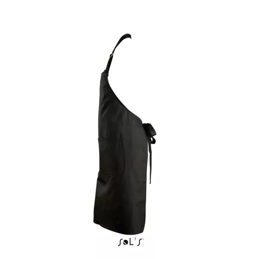 Uniszex GALA fém csattal állítható hosszú kötény zsebbel, SOL'S SO88010, Black-U
