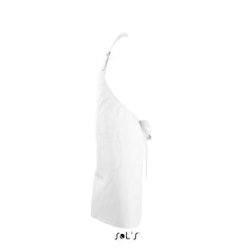   Uniszex GALA fém csattal állítható hosszú kötény zsebbel, SOL'S SO88010, White-U
