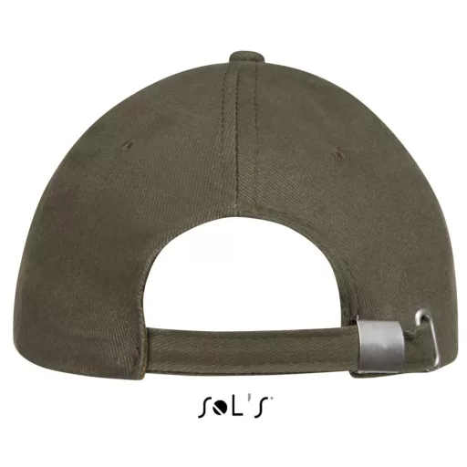 Uniszex vastag 6 paneles pamut baseball sapka, SOL'S SO88100, Army/Beige-U