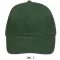 Uniszex vastag 6 paneles pamut baseball sapka, SOL'S SO88100, Bottle Green-U