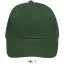 Uniszex vastag 6 paneles pamut baseball sapka, SOL'S SO88100, Bottle Green-U
