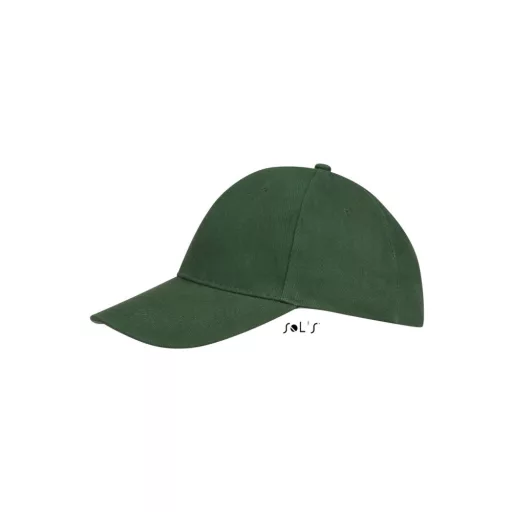 Uniszex vastag 6 paneles pamut baseball sapka, SOL'S SO88100, Bottle Green-U