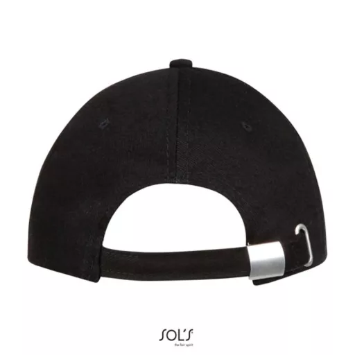 Uniszex vastag 6 paneles pamut baseball sapka, SOL'S SO88100, Black/Gold-U