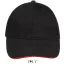 Uniszex vastag 6 paneles pamut baseball sapka, SOL'S SO88100, Black/Red-U