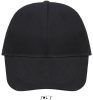Uniszex vastag 6 paneles pamut baseball sapka, SOL'S SO88100, Black-U