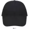 Uniszex vastag 6 paneles pamut baseball sapka, SOL'S SO88100, Black-U