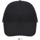 Uniszex vastag 6 paneles pamut baseball sapka, SOL'S SO88100, Black-U