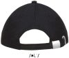 Uniszex vastag 6 paneles pamut baseball sapka, SOL'S SO88100, Black-U