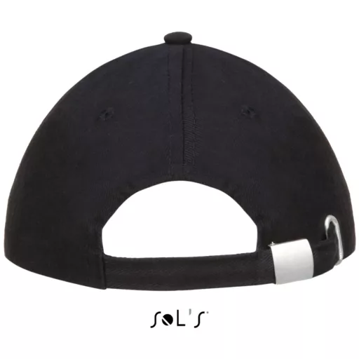 Uniszex vastag 6 paneles pamut baseball sapka, SOL'S SO88100, Black-U