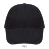 Uniszex vastag 6 paneles pamut baseball sapka, SOL'S SO88100, Black-U
