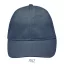 Uniszex vastag 6 paneles pamut baseball sapka, SOL'S SO88100, Denim-U