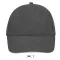 Uniszex vastag 6 paneles pamut baseball sapka, SOL'S SO88100, Dark Grey/Light Grey-U