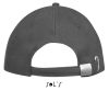 Uniszex vastag 6 paneles pamut baseball sapka, SOL'S SO88100, Dark Grey/Orange-U