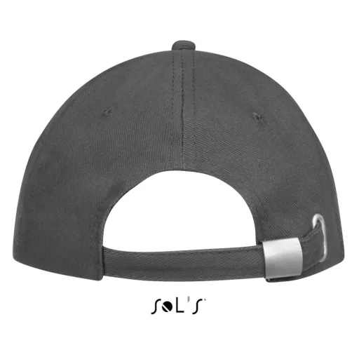 Uniszex vastag 6 paneles pamut baseball sapka, SOL'S SO88100, Dark Grey/Orange-U