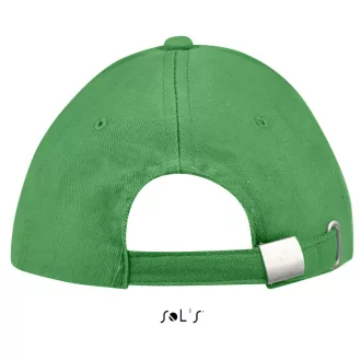   Uniszex vastag 6 paneles pamut baseball sapka, SOL'S SO88100, Kelly Green/White-U