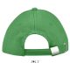 Uniszex vastag 6 paneles pamut baseball sapka, SOL'S SO88100, Kelly Green/White-U