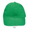 Uniszex vastag 6 paneles pamut baseball sapka, SOL'S SO88100, Kelly Green/White-U