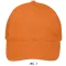Uniszex vastag 6 paneles pamut baseball sapka, SOL'S SO88100, Orange-U