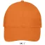Uniszex vastag 6 paneles pamut baseball sapka, SOL'S SO88100, Orange-U
