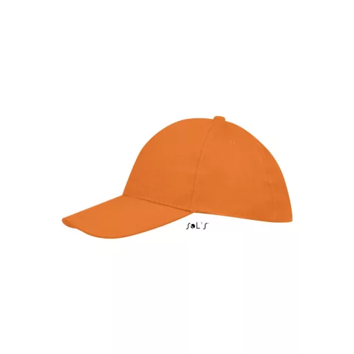 Uniszex vastag 6 paneles pamut baseball sapka, SOL'S SO88100, Orange-U
