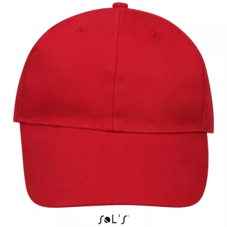   Uniszex vastag 6 paneles pamut baseball sapka, SOL'S SO88100, Red-U