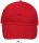 Uniszex vastag 6 paneles pamut baseball sapka, SOL'S SO88100, Red-U