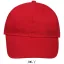 Uniszex vastag 6 paneles pamut baseball sapka, SOL'S SO88100, Red-U
