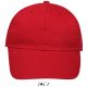 Uniszex vastag 6 paneles pamut baseball sapka, SOL'S SO88100, Red-U