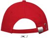 Uniszex vastag 6 paneles pamut baseball sapka, SOL'S SO88100, Red-U