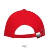 Uniszex vastag 6 paneles pamut baseball sapka, SOL'S SO88100, Red-U