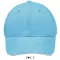 Uniszex vastag 6 paneles pamut baseball sapka, SOL'S SO88100, Turquoise/White-U