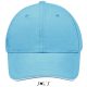 Uniszex vastag 6 paneles pamut baseball sapka, SOL'S SO88100, Turquoise/White-U