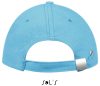 Uniszex vastag 6 paneles pamut baseball sapka, SOL'S SO88100, Turquoise/White-U
