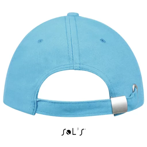 Uniszex vastag 6 paneles pamut baseball sapka, SOL'S SO88100, Turquoise/White-U