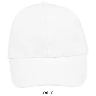   Uniszex vastag 6 paneles pamut baseball sapka, SOL'S SO88100, White-U