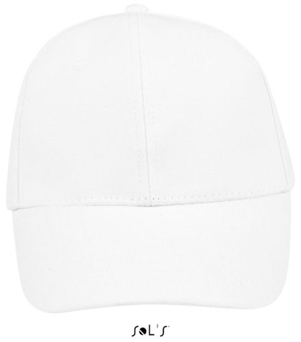 Uniszex vastag 6 paneles pamut baseball sapka, SOL'S SO88100, White-U