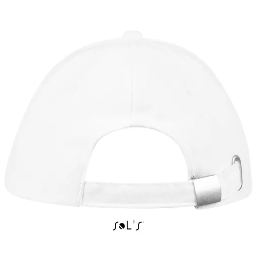 Uniszex vastag 6 paneles pamut baseball sapka, SOL'S SO88100, White-U