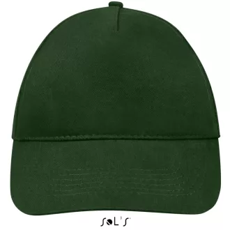   Uniszex tépőzáras 5 paneles pamut baseball sapka, SOL'S SO88110, Bottle Green-U