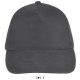 Uniszex tépőzáras 5 paneles pamut baseball sapka, SOL'S SO88110, Dark Grey-U