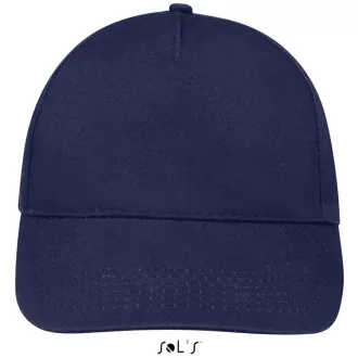   Uniszex tépőzáras 5 paneles pamut baseball sapka, SOL'S SO88110, French Navy-U