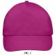 Uniszex tépőzáras 5 paneles pamut baseball sapka, SOL'S SO88110, Fuchsia-U