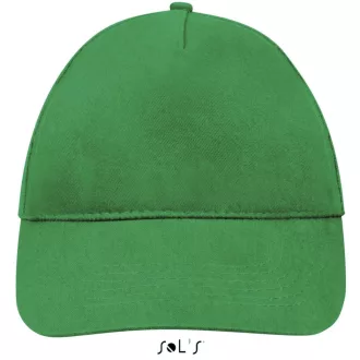   Uniszex tépőzáras 5 paneles pamut baseball sapka, SOL'S SO88110, Kelly Green-U