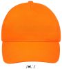 Uniszex tépőzáras 5 paneles pamut baseball sapka, SOL'S SO88110, Orange-U