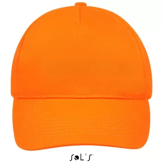   Uniszex tépőzáras 5 paneles pamut baseball sapka, SOL'S SO88110, Orange-U