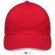 Uniszex tépőzáras 5 paneles pamut baseball sapka, SOL'S SO88110, Red/White-U