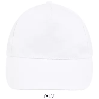   Uniszex tépőzáras 5 paneles pamut baseball sapka, SOL'S SO88110, White-U