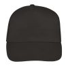 Uniszex 5 paneles tépőzáras pamut baseball sapka, SOL'S SO88119, Black-U