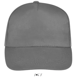   Uniszex 5 paneles tépőzáras pamut baseball sapka, SOL'S SO88119, Dark Grey-U