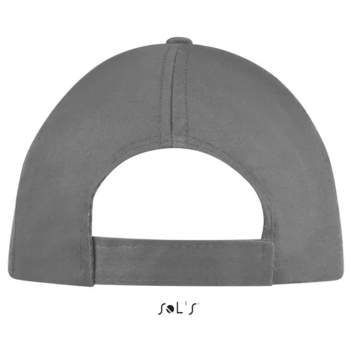 Uniszex 5 paneles tépőzáras pamut baseball sapka, SOL'S SO88119, Dark Grey-U