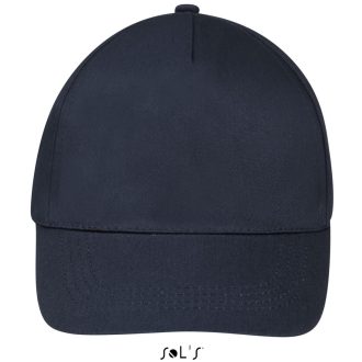   Uniszex 5 paneles tépőzáras pamut baseball sapka, SOL'S SO88119, French Navy-U
